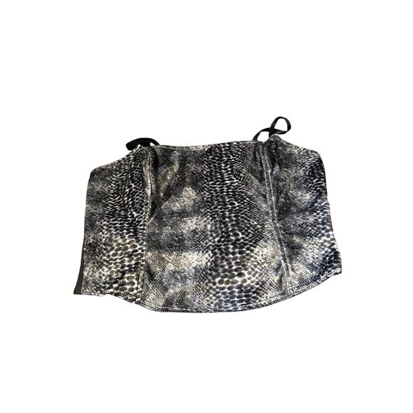 Guess Jeans Grey Velvet Snakeskin Print Corset Strapless Top Size XS NWT - Picture 1 of 3